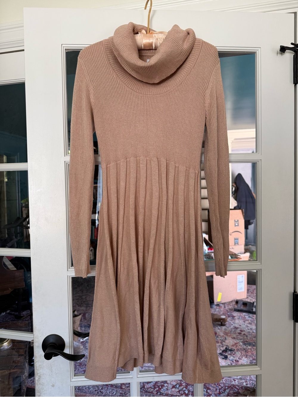 Calvin Klein Blush Turtleneck Long Sleeve Knit Dress